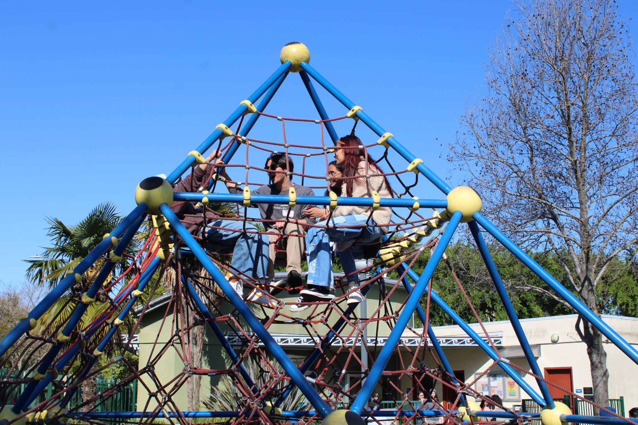 Jumpstart mentees in the jungle gym